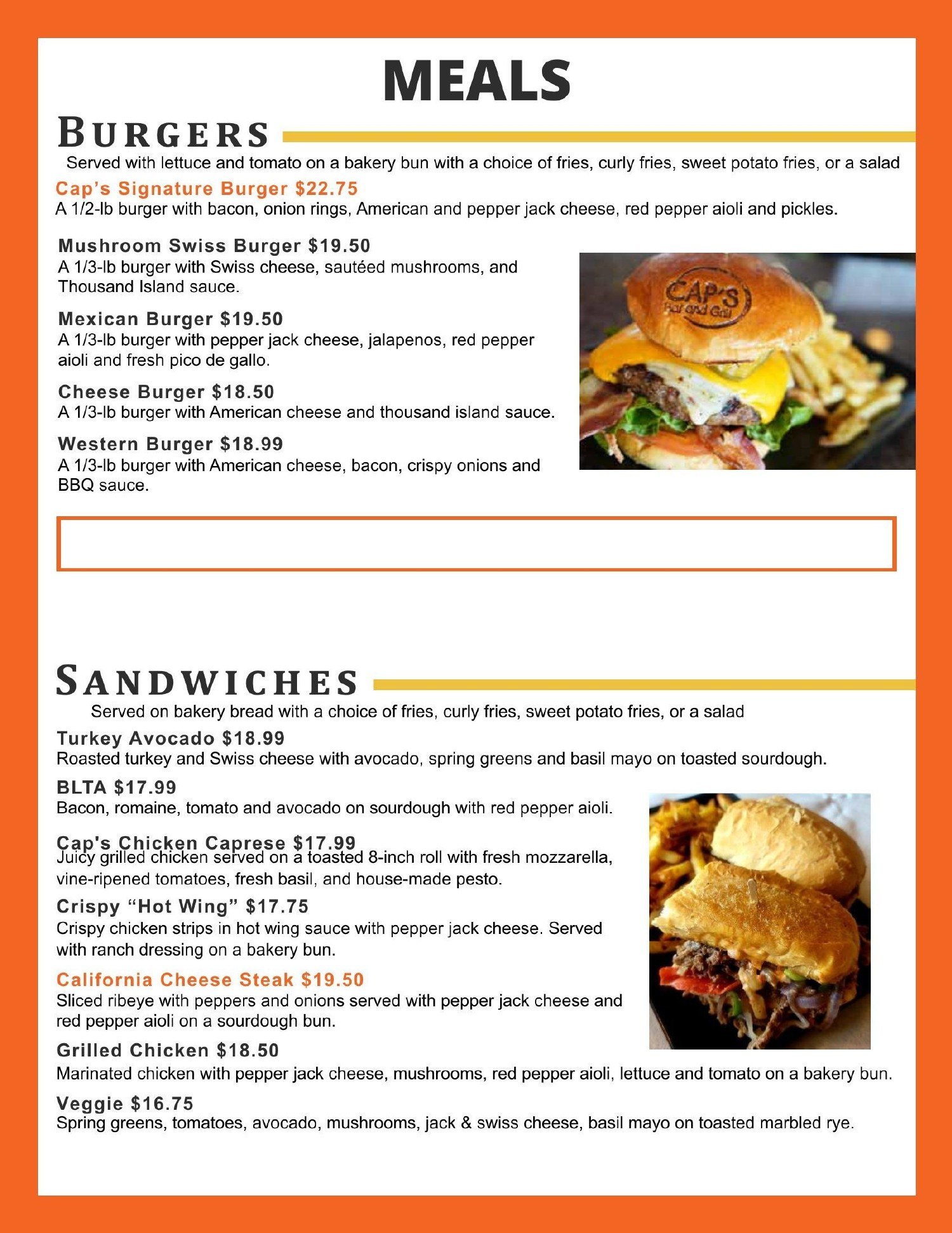 Food Menu, page 2 of 4